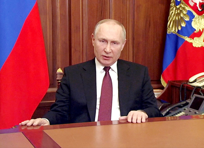 俄罗斯总统普丁呛声美国及西方，如果提供乌克兰长程飞弹，俄军将会攻打新目标。（资料照／美联社）