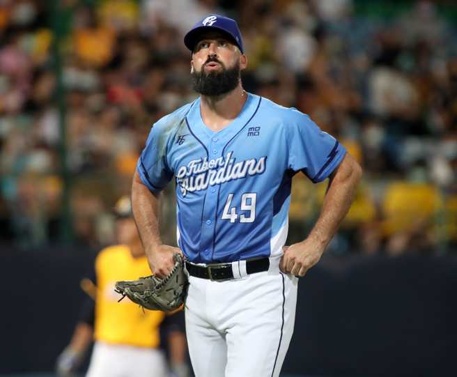 富邦悍将范米特。（郑任南摄）