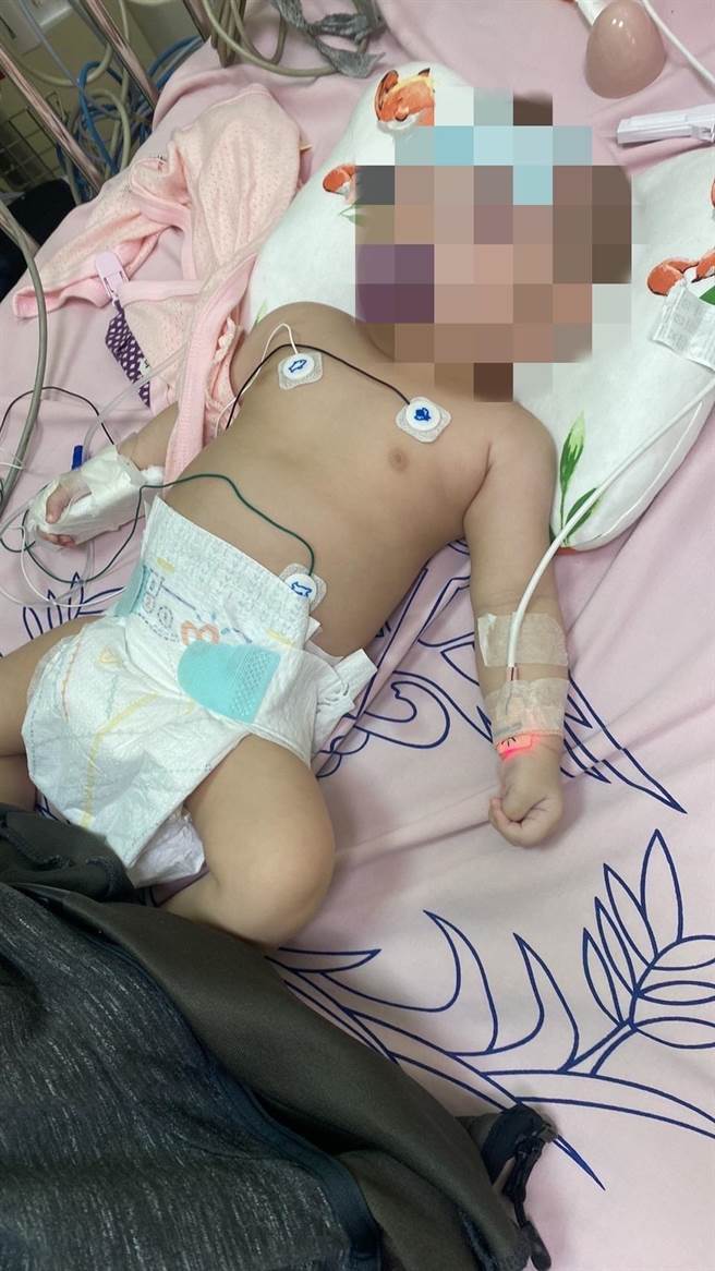 澎湖最小确诊者3个月大婴儿，经三总澎湖分院治疗后康復出院，目前已转居家照护。(家属提供)