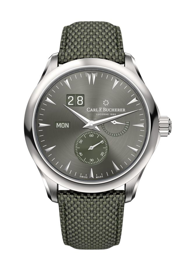 宝齐莱马利龙外缘动力大日历腕表Manero Peripheral BigDate，CFB A2011自动上炼机芯，27万元。（Carl F. Bucherer提供）