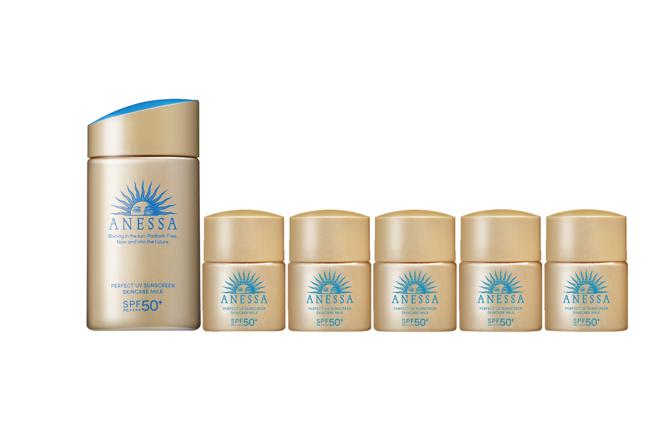 远东SOGO忠孝馆，6月23日至25日限量贩售－资生堂东京柜安耐晒金钻高效防晒露组，价值1900元，优惠价950元，限100组，每人限购1组。（SOGO提供）