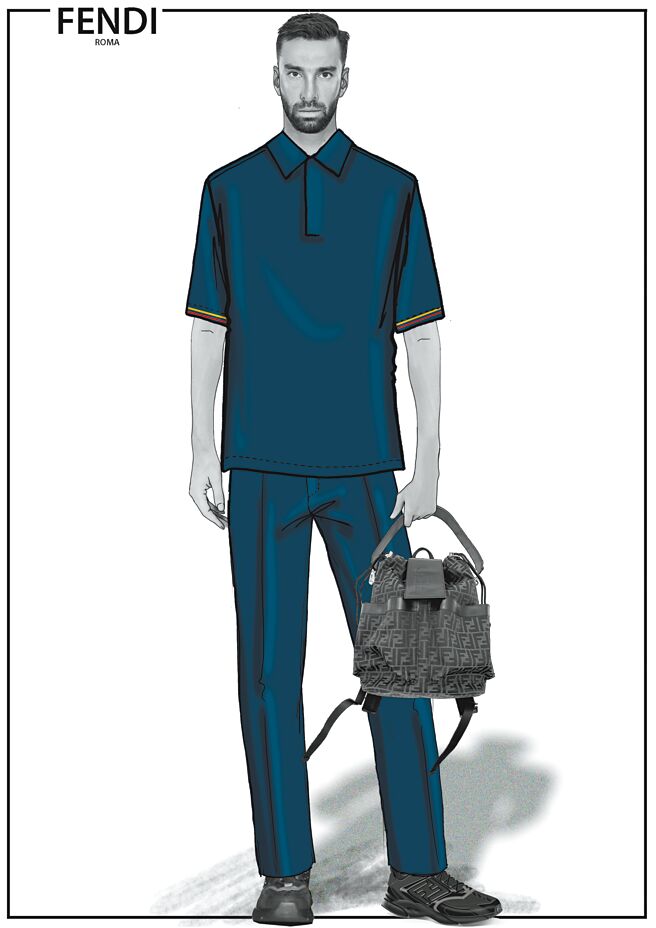 Fendi为罗马俱乐部成员设计了六套服装，此为其中之一。（Fendi提供）