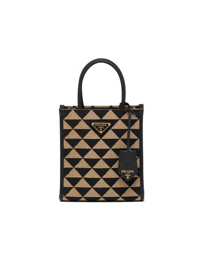 PRADA Symbole几何图纹缇花布迷你手提包，6万8000元。（PRADA提供）