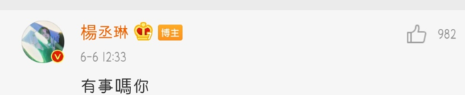 楊丞琳火大開嗆網友「有事嗎?」。(圖/楊丞琳 微博)