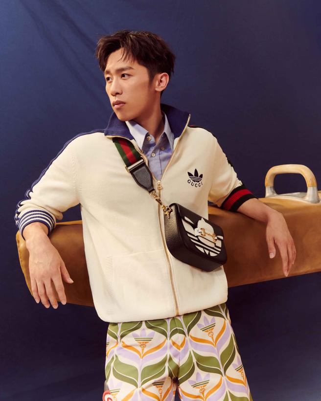 競技體操運動李智凱，搶先演繹adidas x Gucci聯名系列。（Gucci提供）