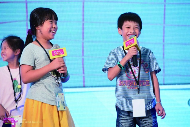 DFC 学习法以设计思考与创意行动融入课堂引发孩子的学习兴趣，并鼓励他们主动表达想法。（图／社团法人臺湾童心创意行动协会）