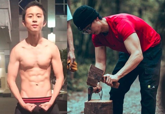 对比孙安佐5年多前的相对纤瘦体格，如今经持续重训已蜕变为肌肉男。（图／取自孙安佐IG）