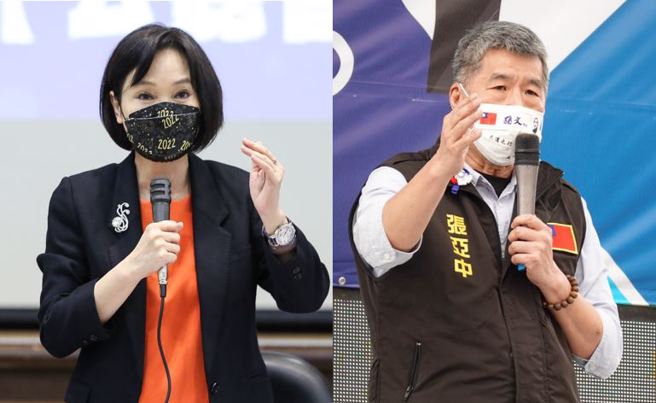 国民党智库执行长柯志恩(左)与孙文学校总校长张亚中(右)。(资料照)