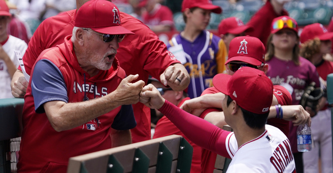 麦登与大谷翔平关系不错(美联社资料照)