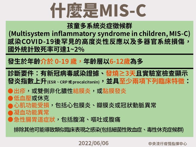 MIS-C好發於6到12歲兒童。(指揮中心提供)