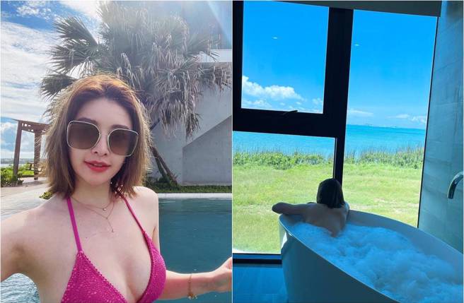 許維恩放送比基尼和泡澡照。（圖／取材自許維恩臉書）