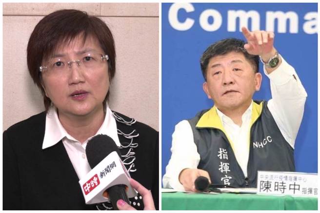 邱淑媞(左)杠上陈时中Omicron降级说，更痛批南韩死亡造假骗到台湾一堆笨蛋。(合成图／资料照)