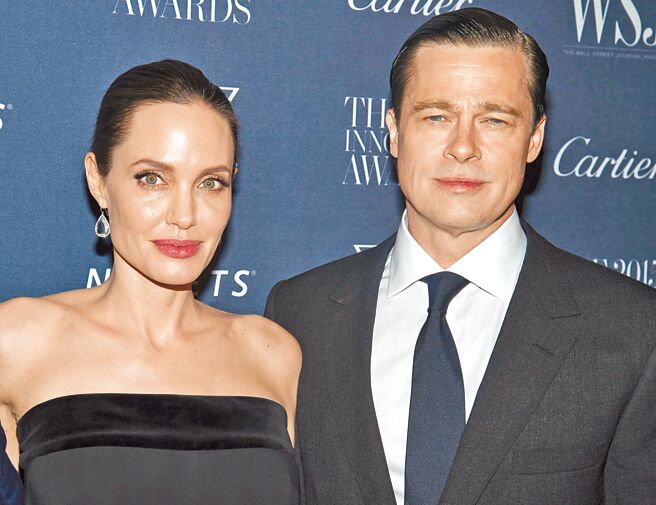 布萊德彼特（右）控告安潔莉娜裘莉擅賣酒莊股份。（美聯社）