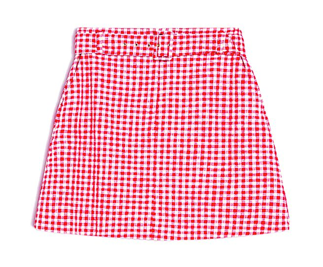 iBLUES凤凰木红格纹短裙，8200元。（iBLUES提供）