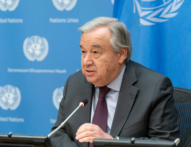联合国（UN）秘书长古特瑞斯（Antonio Guterres）。(资料照/达志影像)