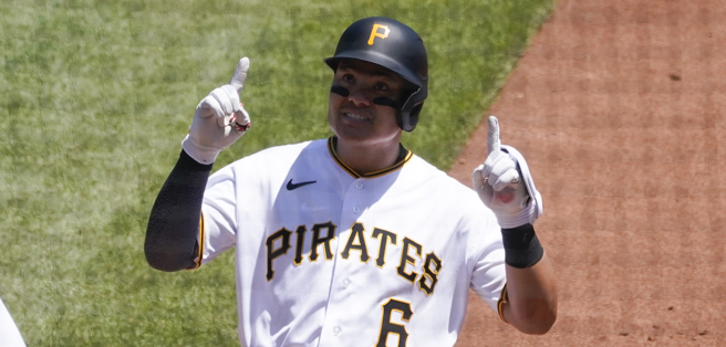 张育成今天两次打击都上垒(美联社)