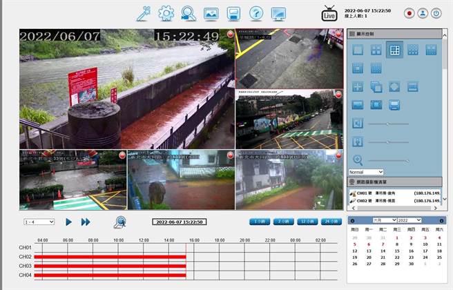 新北公共監測平台於雨季或颱風期間，即時掌握災情並提早因應。(新北市新聞局提供)