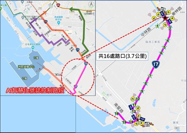 高雄以「高雄港聯外交通改善，運用AI 智慧號誌紓解交通瓶頸」，獲IDC 2022年亞太智慧城市獎。（高雄市交通局提供／崔正綱高雄傳真）