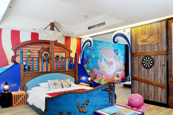義大皇家酒店親子主題房海洋冒險。（義大皇家酒店提供）