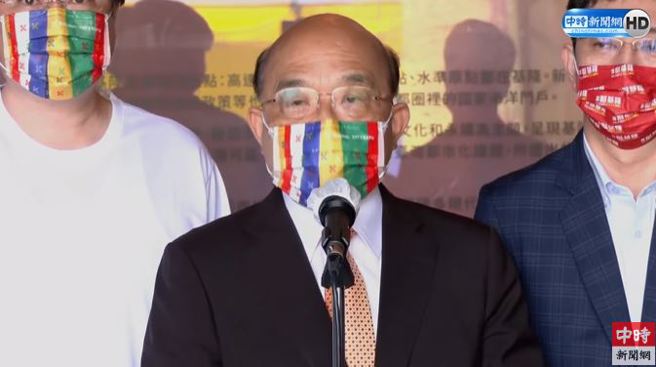 行政院长苏贞昌出席城市博览会典礼。(取自中时新闻网直播)