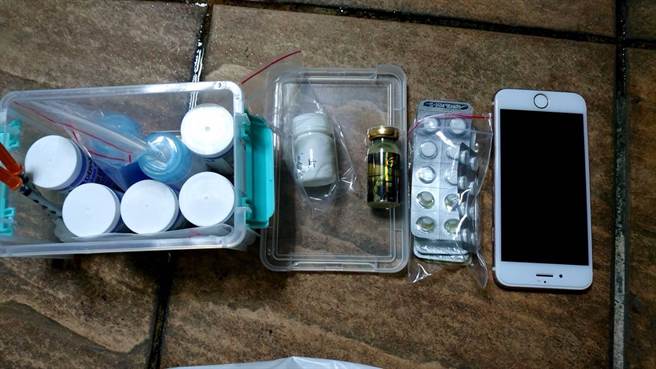 台南警方循线在新北市某汽车旅馆逮捕林姓男子，也起获药物。（警方提供／曹婷婷台南传真）