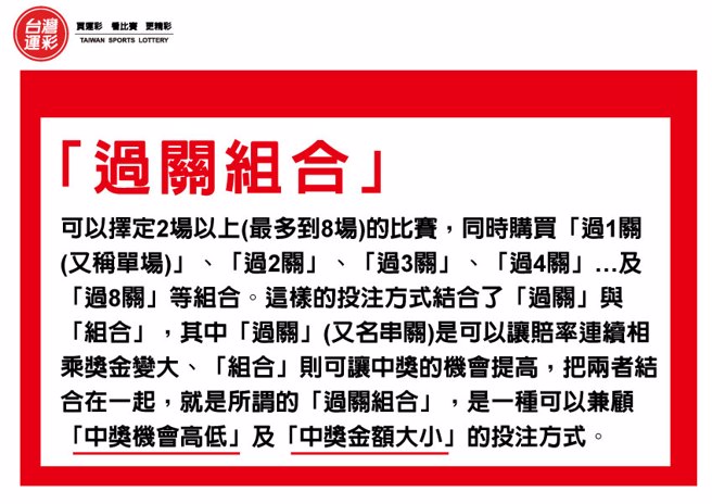 过关组合。（台湾运彩提供）