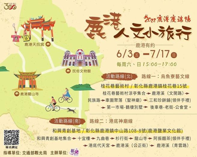 ▲「鹿港人文小旅行」，双路线畅游不同鹿港风情。　图：彰化县政府城观处／提供