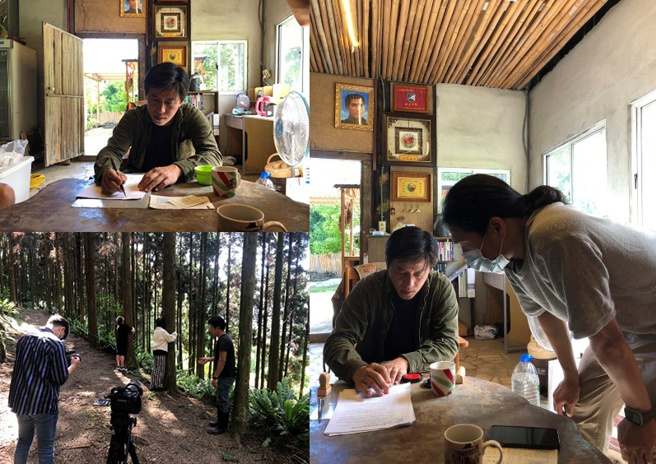 玄奘大学创业团队延展实镜有限公司前往新竹县五峰乡和平部落马赖农场进行「部落开箱」影片拍摄。(照片/玄奘大学提供)