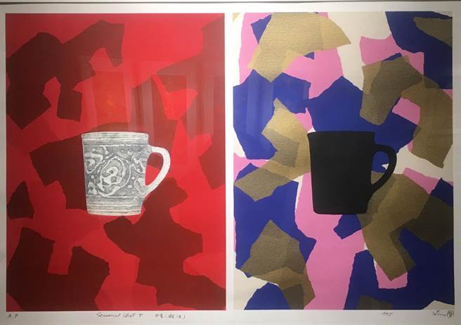 廖修平博士的作品表现四季变化、天地万物的激盪与和谐。（李金生摄）　