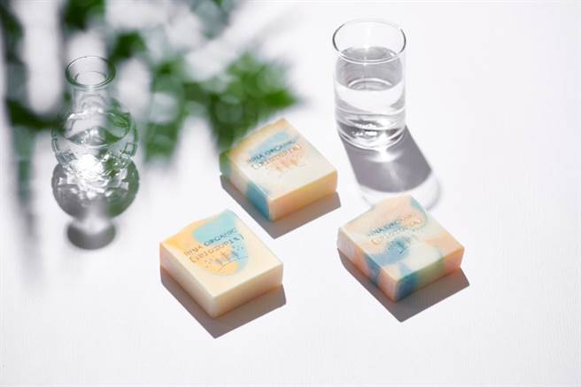 童顏有機與〔 ;PiOTOPIA〕 推出聯名款藝品手工皂。（童顏有機提供）