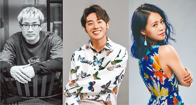 王鍾惟（左起）、姜柏任、林沛蕎投件「第一屆全球客家流行音樂大賽」。（新視紀整合行銷提供）