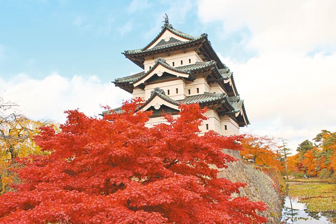 日本青森县弘前市，弘前城菊和红叶祭。（五福提供）