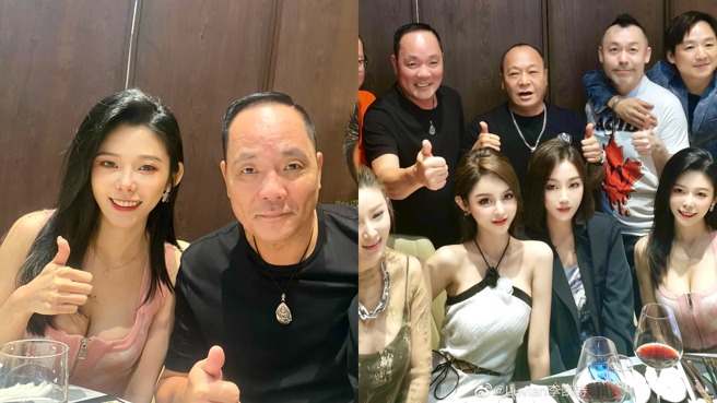 吴志雄和嫩模李凯诗吃饭拍个照，竟被意外中伤陪睡谣言。(图/微博)