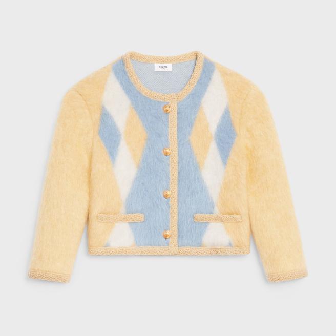 CELINE排扣印花开襟外套，8万1000元。（CELINE提供）