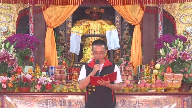 白礁慈济祖宫常务委员王贤清致词。(图／太阳星网路科技公司提供)