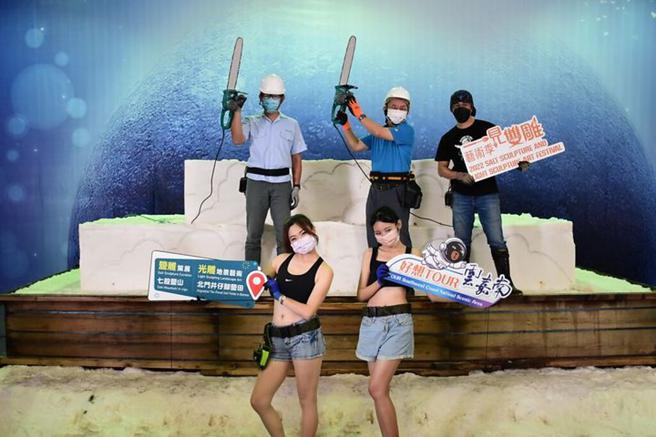 「2022一见双雕艺术季」盐雕展开雕。　图：云嘉南滨海国家风景区管理处／提供