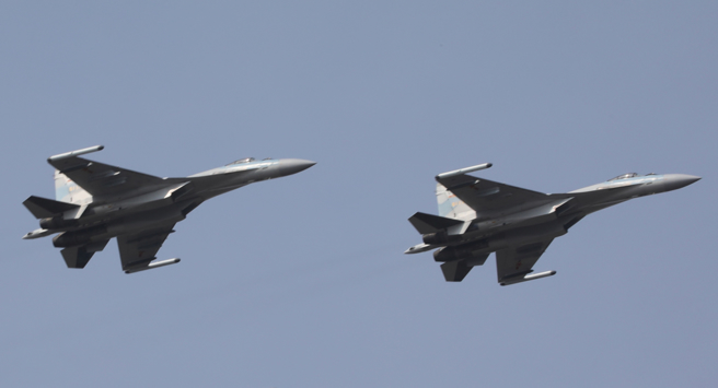 解放軍空軍蘇（Su）－35戰機。（新華社）