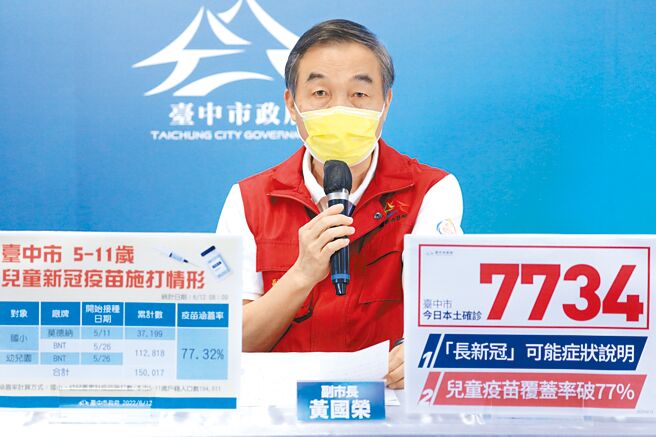 台中市副市长黄国荣表示，中市疫情仍处疫情高原期，防疫不能松懈。（台中市府提供／陈淑芬台中传真）