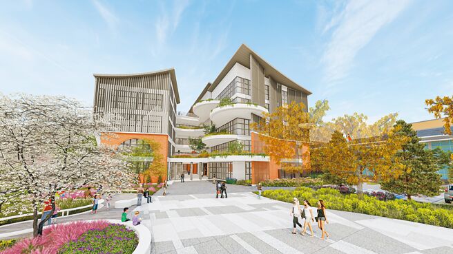 台中市雾峰区联合行政中心预定地位在现有区公所建物后方停车场，将兴建地上5层、地下2层，工程总经费5.3亿元，年底即将动工。（模拟图由民政局提供／谢琼云台中传真）