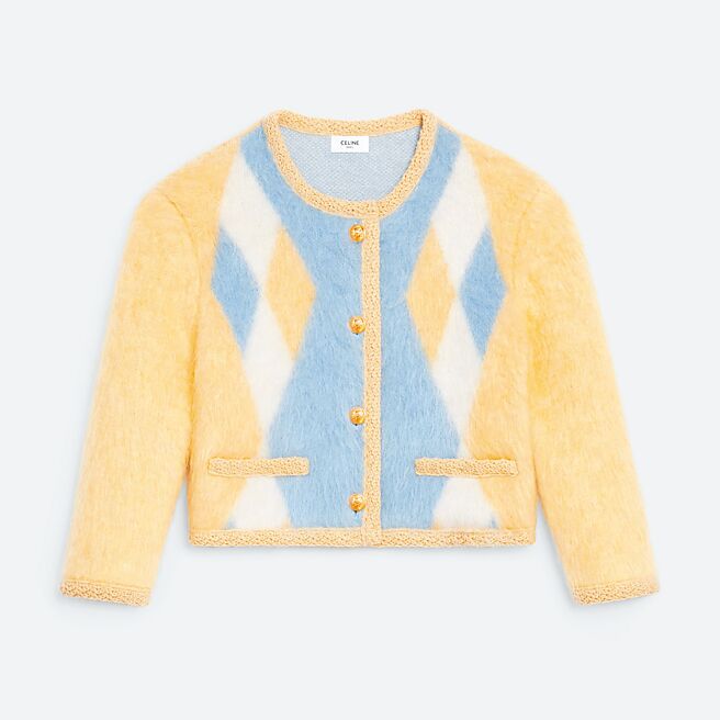 CELINE排扣印花开襟外套，8万1000元。（CELINE提供）