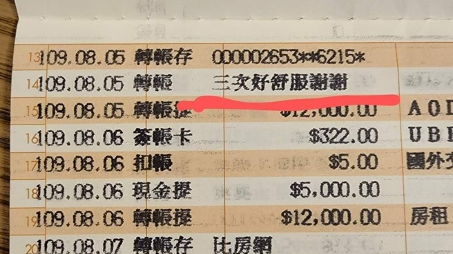 一名男网友表示，朋友用匯款方式还他钱，转帐时备注栏留下「三次好舒服」等字眼。（图／示意图，翻摄自爆废公社）