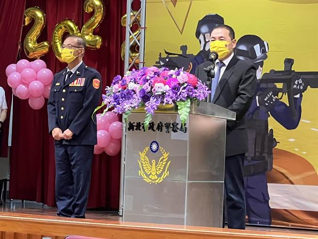 侯友宜今出席警察节活动。（王扬杰摄）