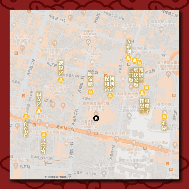 脸书粉专「劝世仙姑」表示南美2馆附近有10间以上百年庙宇镇压特展内「殭尸」。（翻摄自劝世仙姑脸书）