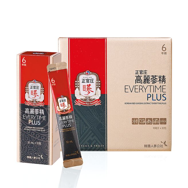 人参品牌正官庄趁618年中庆推优惠，即起至30日于官方购物网站消费满618元可享全馆免运，21日前「高丽嵾精EVERYTIME PLUS」30入单盒只要2888元（见图），另有轮盘抽抽乐活动，每天都有机会抽最高618元购物金。（正官庄提供）