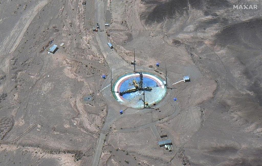 卫星公司Maxar 的照片显示，伊朗有太空火箭即将发射。图/Maxar (photo:ChinaTimes)
