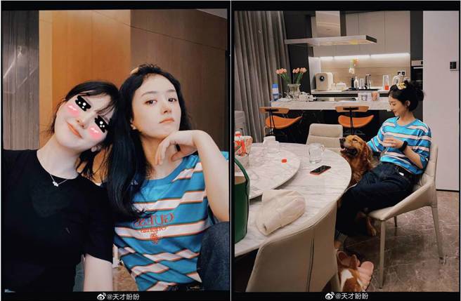 趙麗穎私下狀態極佳。（圖／取材自天才盼盼微博）
