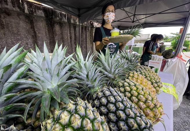 台東縣成功鎮農會舉辦「吹海風的八嗡嗡鳳梨」促銷活動。（莊哲權攝）