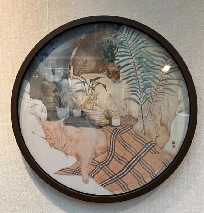 2022台南美展得奖名单15日揭晓，得奖作品将在台南市文化中心展出。图为「台南奖」得奖者中「东方媒材类」苏毓青的获奖作品「居家」。（图/ 中央社）