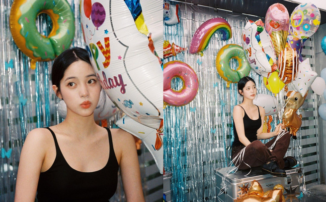 欧阳娜娜22岁生日细肩带罕秀美沟，意外「有料」的绝美形状曝光。（图／取自欧阳娜娜IG）