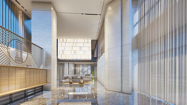 「擎天峰和」拥有捷运、公园、制震等地段产品优势，公设参酌纽约都会人文饭店风格设计。图／业者提供